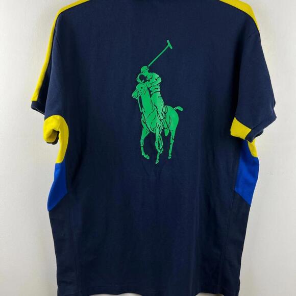 Polo Ralph Lauren US Open 2012 Custom Fit Polo Shirt Navy Green L - Picture 2 of 6